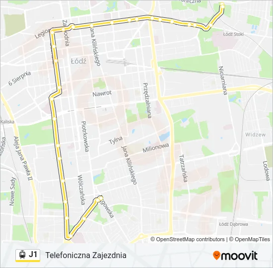 J1 Light Rail Line Map