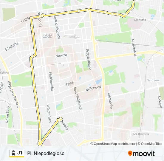 J1 Light Rail Line Map