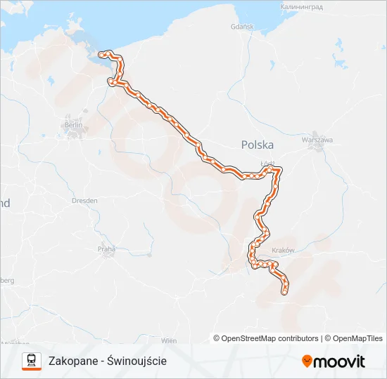 Поезд IC 38196: карта маршрута