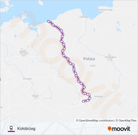 Поезд TLK 48070: карта маршрута