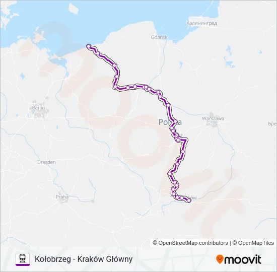 Поезд TLK 83190: карта маршрута