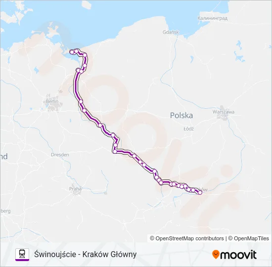 Поезд TLK 83194: карта маршрута