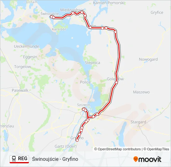 REG Train Line Map