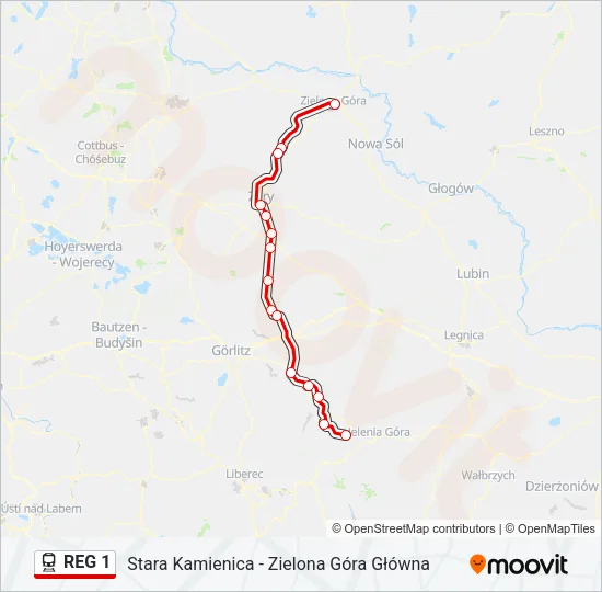 REG 1 Train Line Map