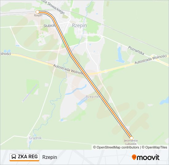 Автобус ZKA REG: карта маршрута
