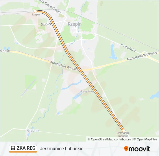 Автобус ZKA REG: карта маршрута