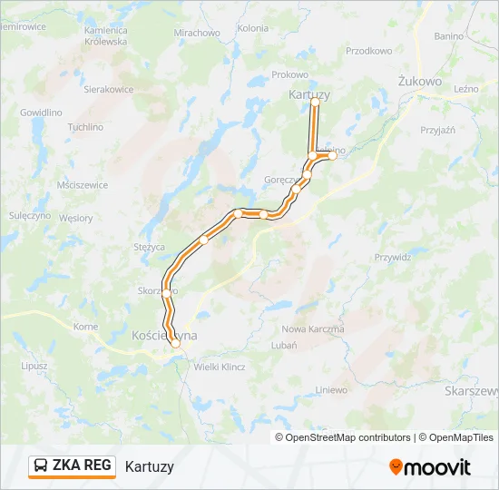 ZKA REG Bus Line Map