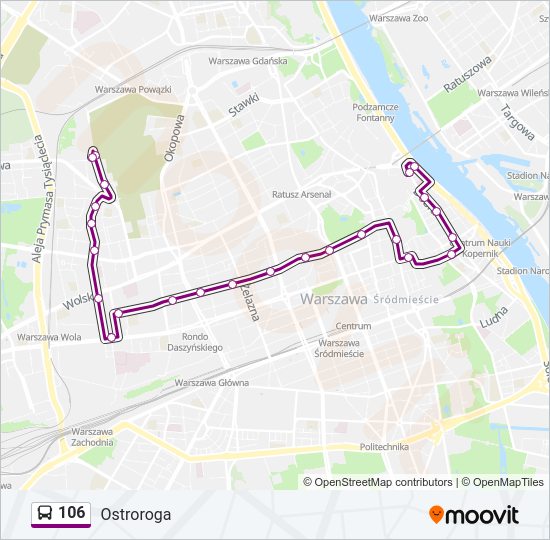 106 bus Line Map