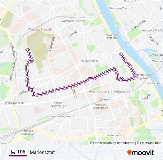 106 bus Line Map