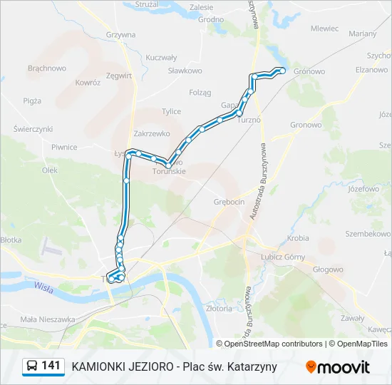 Автобус 141: карта маршрута