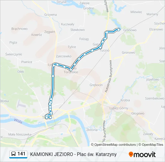 Автобус 141: карта маршрута