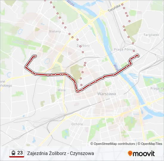 Трамвай 23: карта маршрута