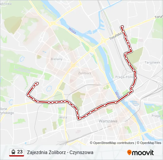 Трамвай 23: карта маршрута