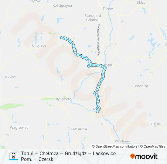 Поезд TRG — CZK VIA GRU I LAS: карта маршрута