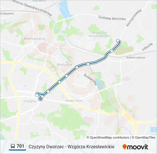 701 Bus Line Map