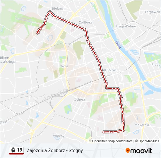 Трамвай 19: карта маршрута