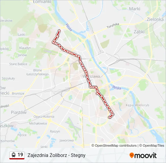 Трамвай 19: карта маршрута