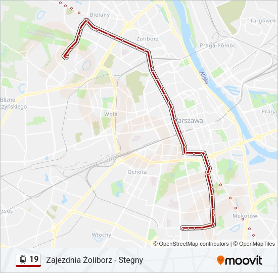 Трамвай 19: карта маршрута