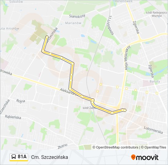 Автобус 81A: карта маршрута
