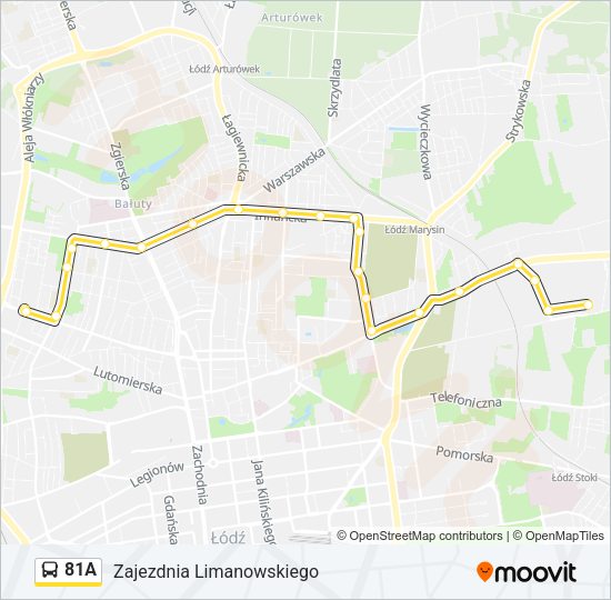 Автобус 81A: карта маршрута