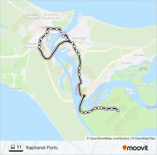 Автобус 11: карта маршрута