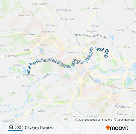 Автобус 352: карта маршрута