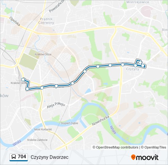 Автобус 704: карта маршрута