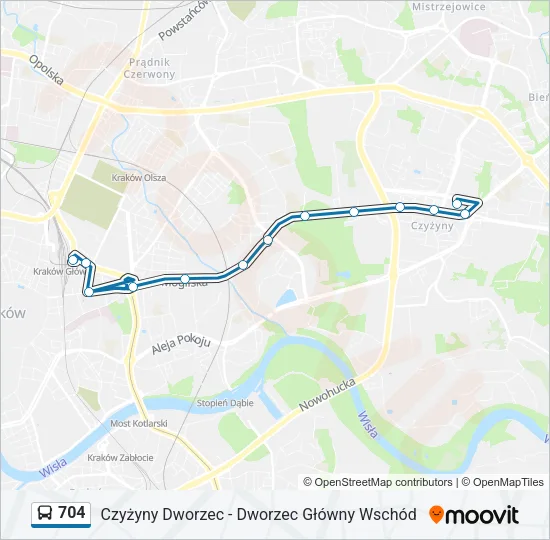 704 Bus Line Map