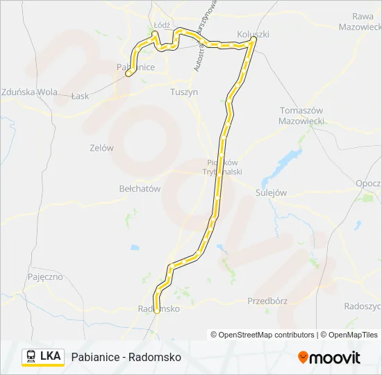 Поезд LKA: карта маршрута