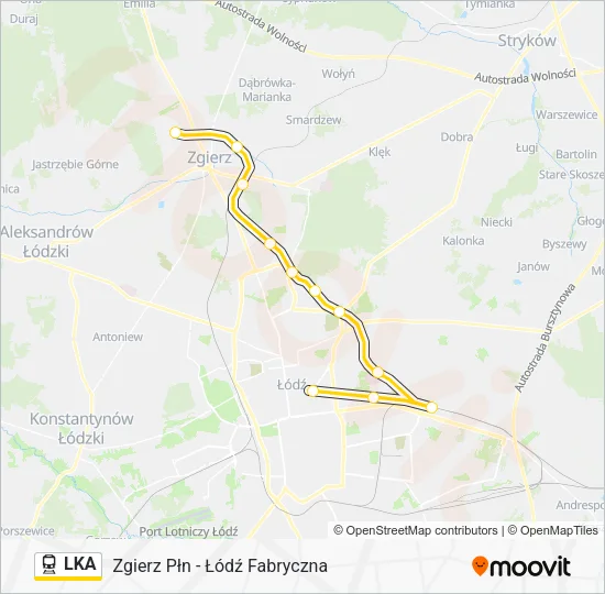 Поезд LKA: карта маршрута