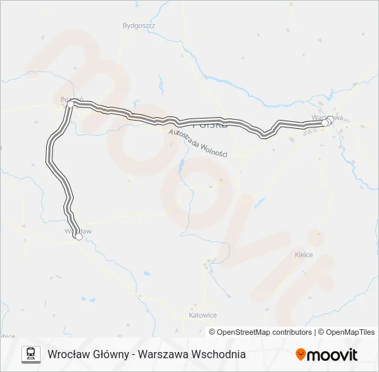 Поезд EIC 6103: карта маршрута