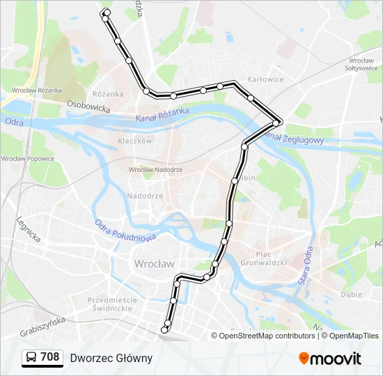 708 Bus Line Map
