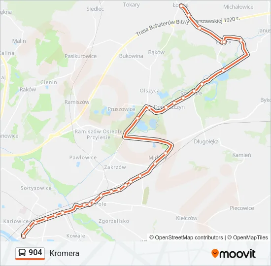 904 Bus Line Map