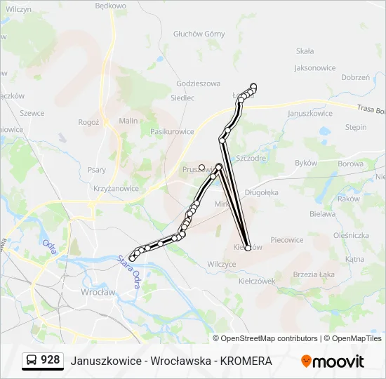 Автобус 928: карта маршрута