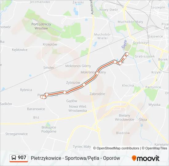 907 Bus Line Map