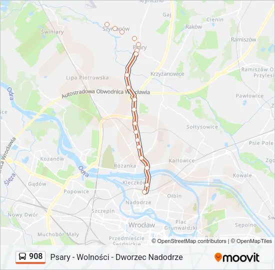 908 Bus Line Map