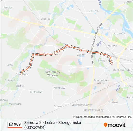 909 Bus Line Map