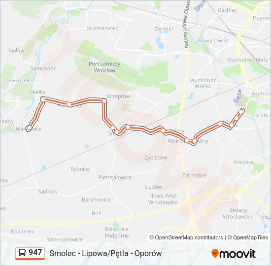 947 Bus Line Map