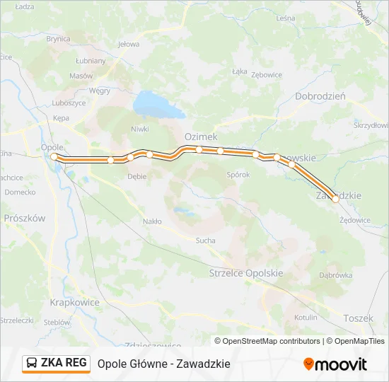 Автобус ZKA REG: карта маршрута