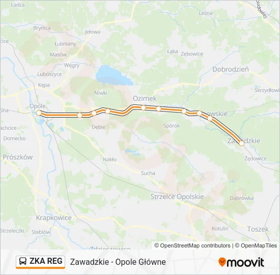 Автобус ZKA REG: карта маршрута