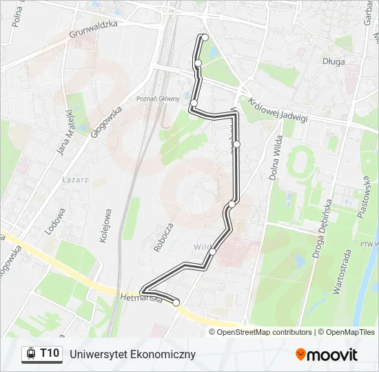 T10 Light Rail Line Map