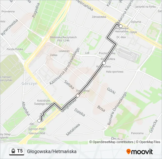 T5 Light Rail Line Map