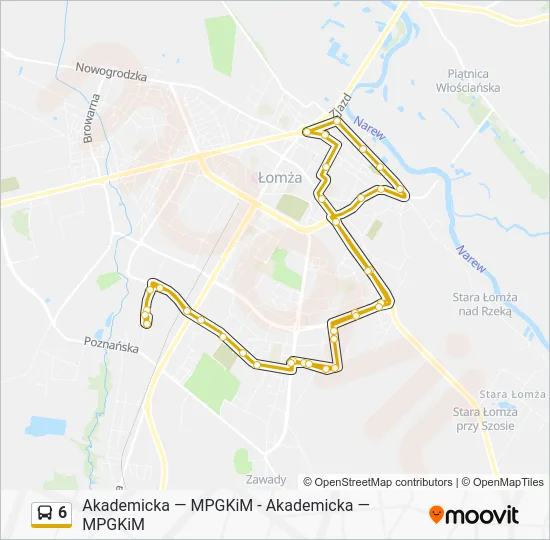 Автобус 6: карта маршрута