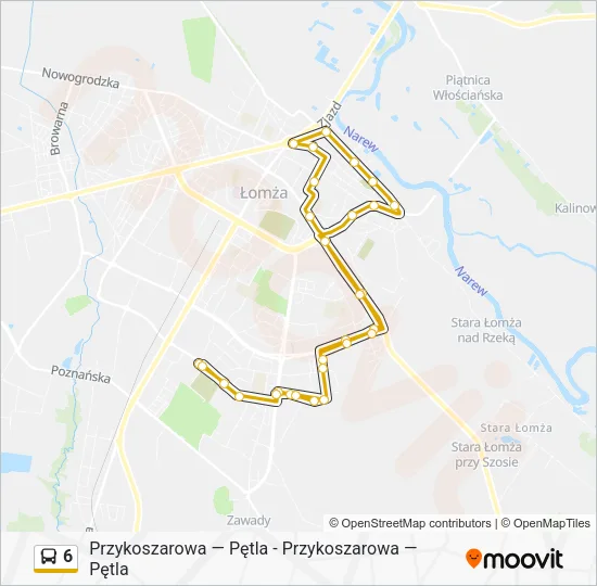 Автобус 6: карта маршрута
