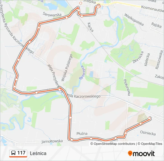 Автобус 117: карта маршрута