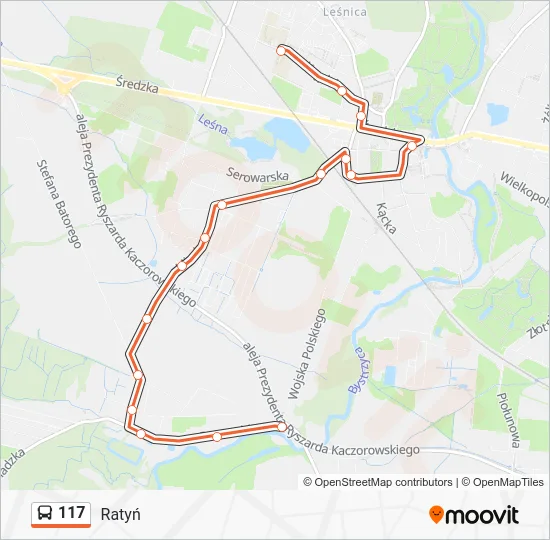 Автобус 117: карта маршрута