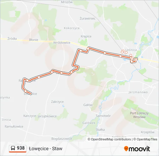 Автобус 938: карта маршрута