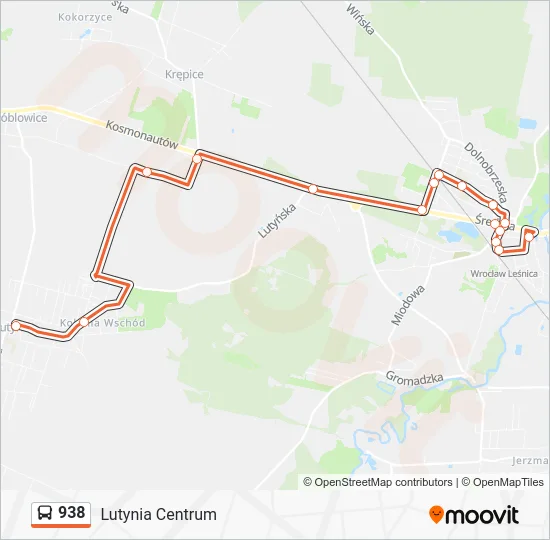 Автобус 938: карта маршрута