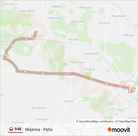 Автобус 948: карта маршрута