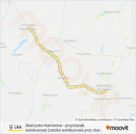 Поезд LKA: карта маршрута